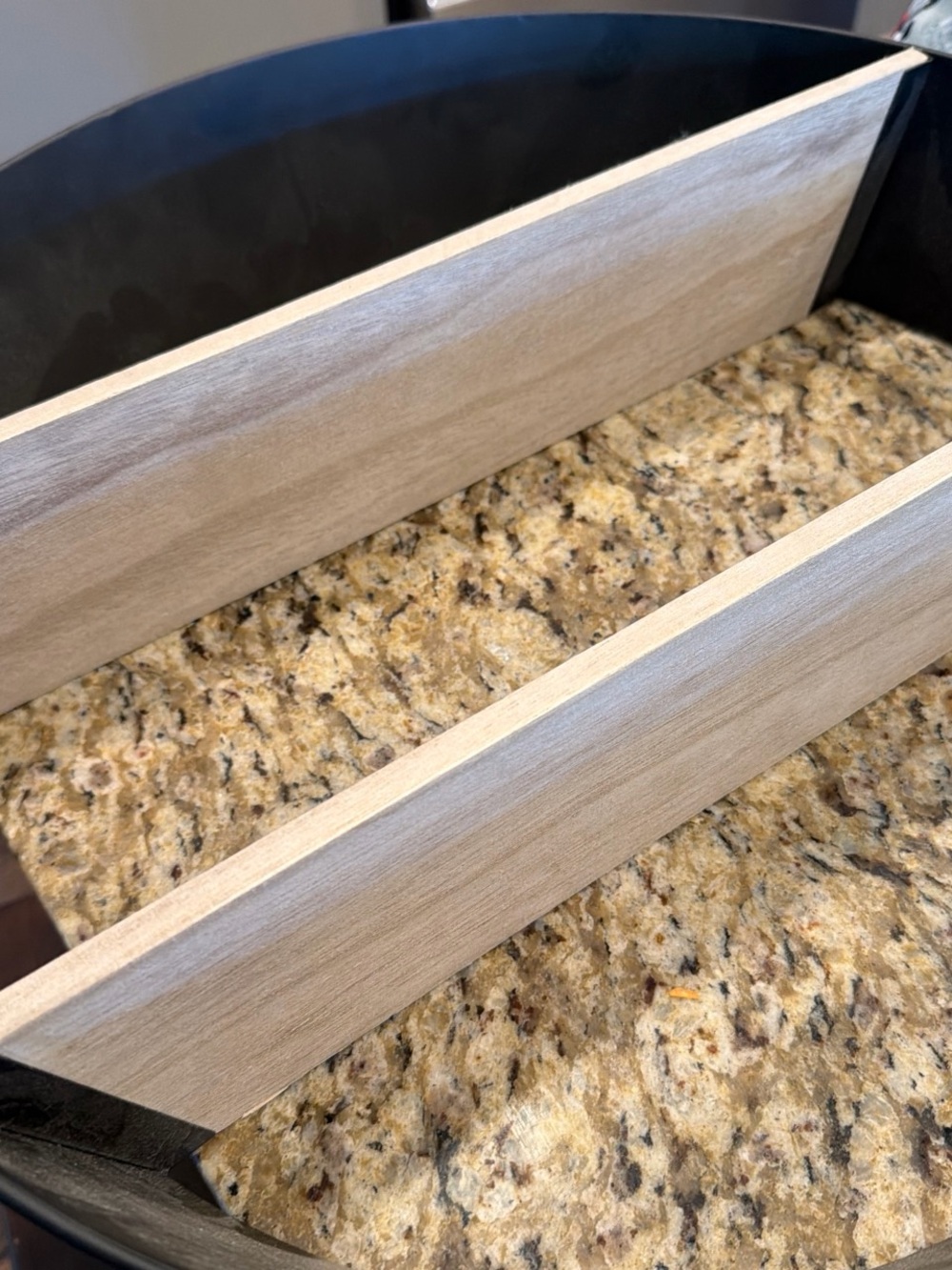 Wood Grain & Metal Desk shelf - Light Wood and Black